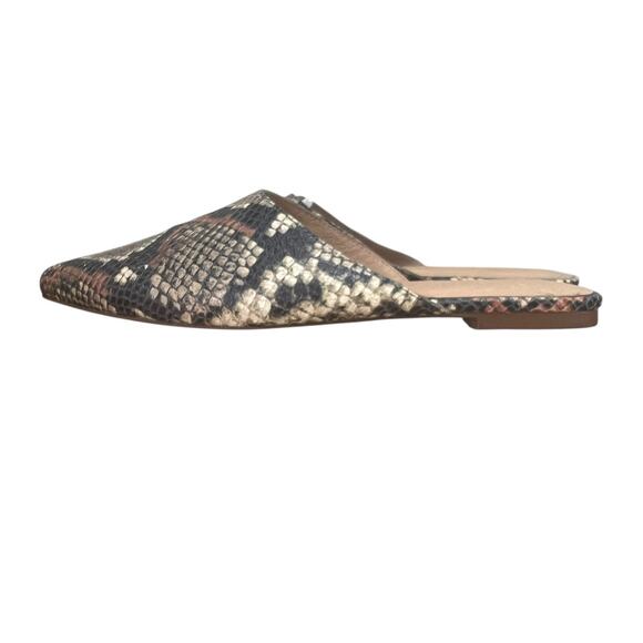 Madewell Remi Slides Snakeskin Print Pointed Toe Mules Flat Loafers Shoes Size 9 - Picture 5 of 11